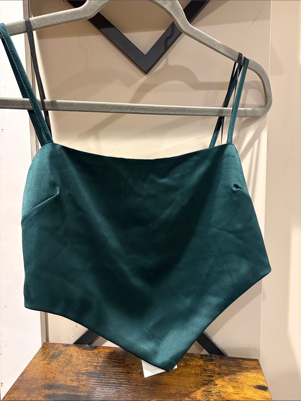 Forever 21 Deep Teal Satin Cowl Neck Cami